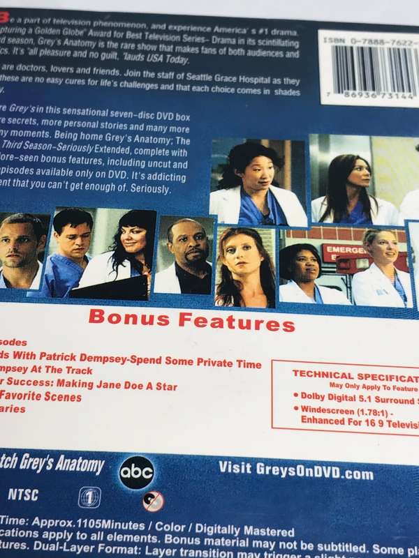 DVD Greys Anatomy Season Three