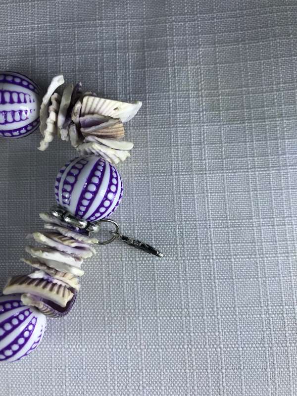 Sea shell beaded charm bracelet