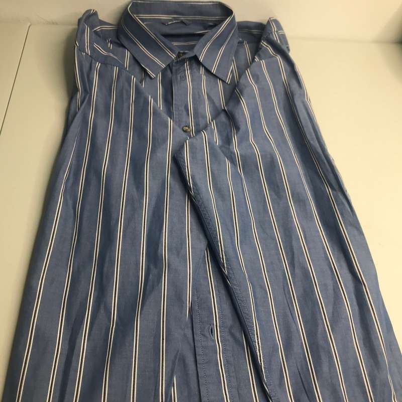 Jeep Long Sleeve Shirt Large Blue black n white stripe