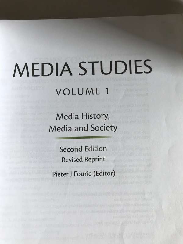 Media StudiesMedia History,Media and Society 2nd edition Pieter J Fourie