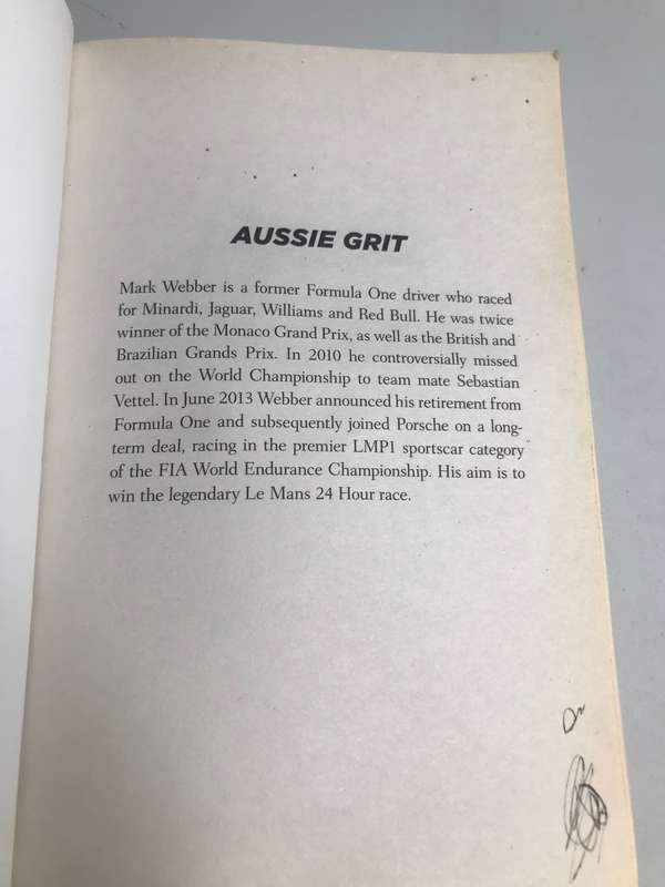 Book Mark Webber Aussie Grit: My Formula One Journey