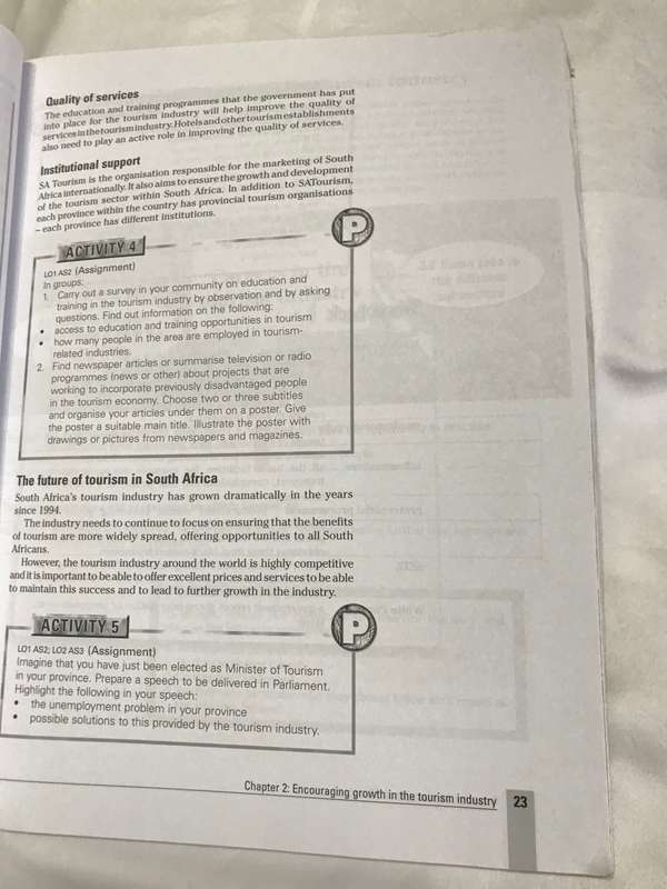 Grade 12 Tourism FOCUS