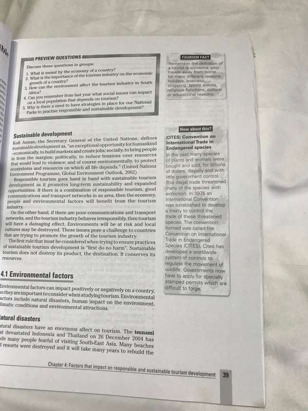 Grade 12 Tourism FOCUS