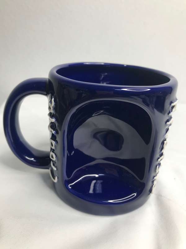 Art Collectable Cup Ceramic Croatia Hrvatska Blue Unusual Design Raised Print Souvenir IMPORT