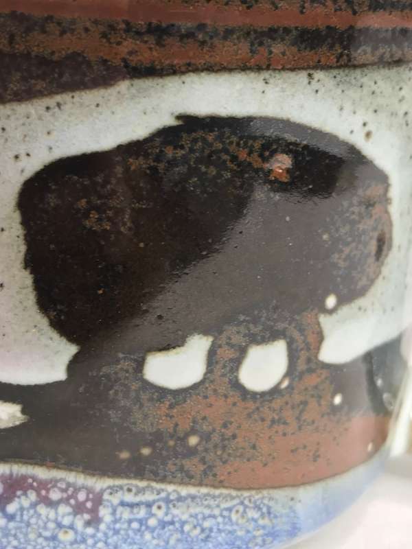 Mug Stoneware Mexico Style Buffalo Painted Ceramic.
