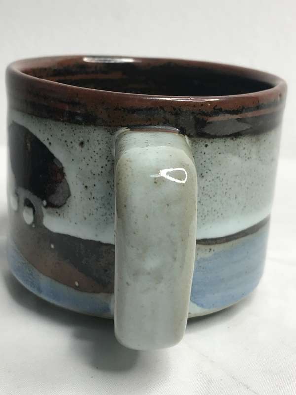Mug Stoneware Mexico Style Buffalo Painted Ceramic.