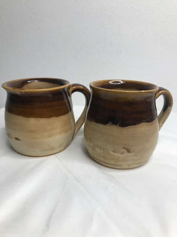 Hand made Glazed Mug 2 available signed and numbered at bottom Glossy Brown