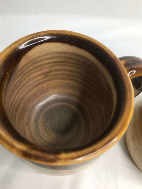 Hand made Glazed Mug 2 available signed and numbered at bottom Glossy Brown