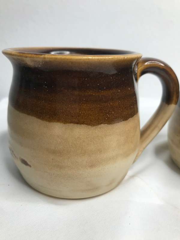 Hand made Glazed Mug 2 available signed and numbered at bottom Glossy Brown