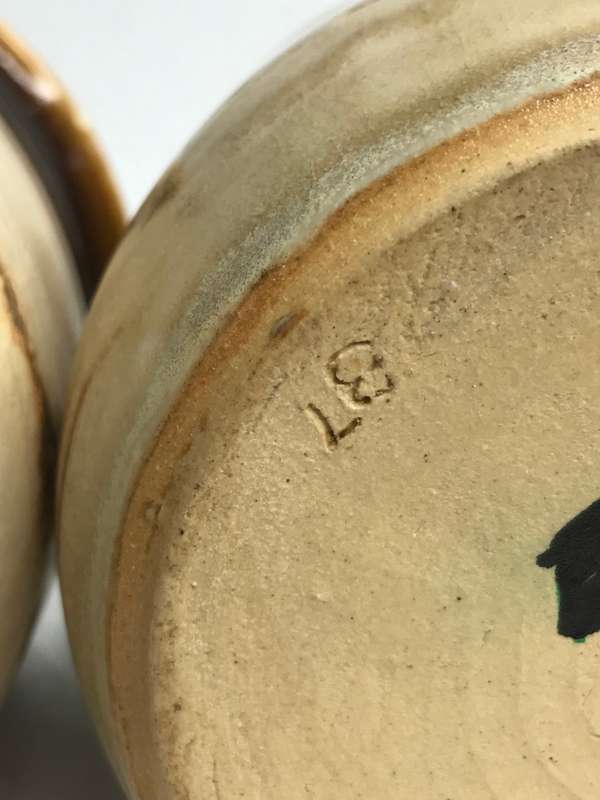 Hand made Glazed Mug 2 available signed and numbered at bottom Glossy Brown