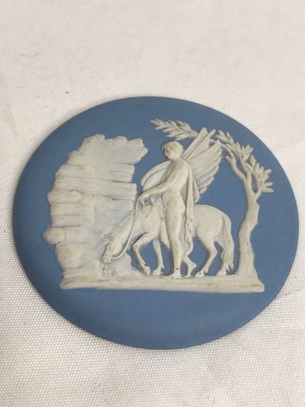 Wedgwood Medallions 2 Pieces 1950 Pegasus and Greek Hero plus Chariot