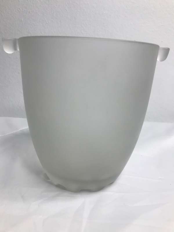 Vase Frosted Glass one small chip inside see pictures thick glass size 13cm x 12 cm(top)
