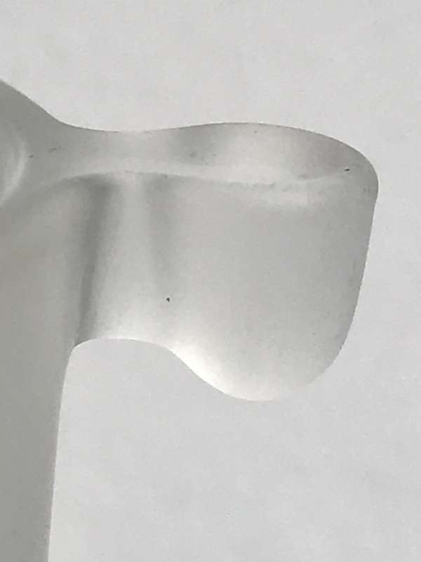 Vase Frosted Glass one small chip inside see pictures thick glass size 13cm x 12 cm(top)
