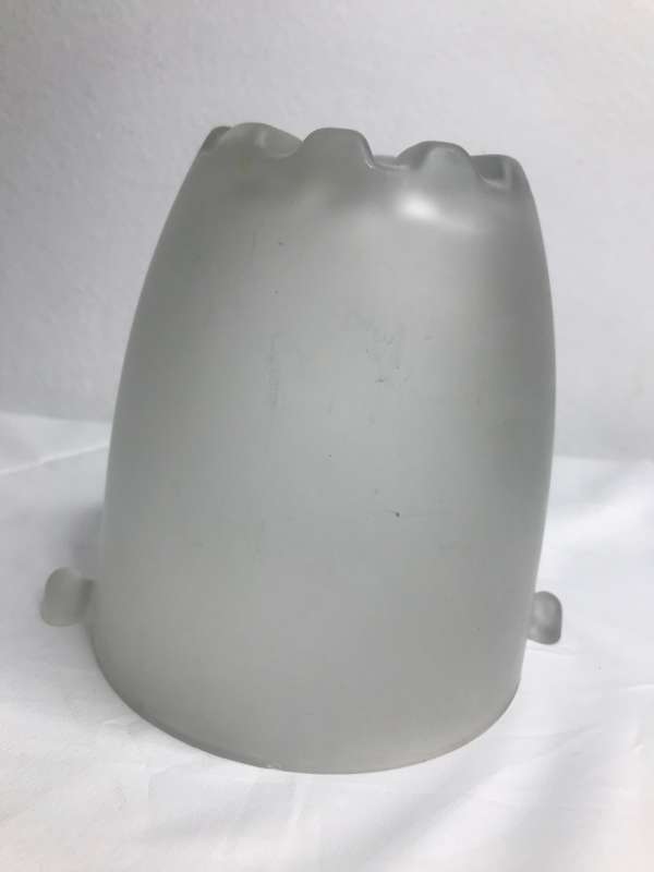 Vase Frosted Glass one small chip inside see pictures thick glass size 13cm x 12 cm(top)