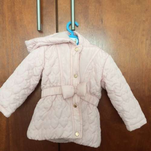 Woolies Babes Quilted Pink Winter coat with fleece lining 6-12 months