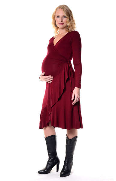 Annabella Maternity Burgundy Salsa Dress Size S