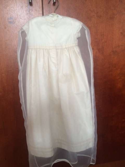 Mothercare 100% silk christening gown with matching slippers