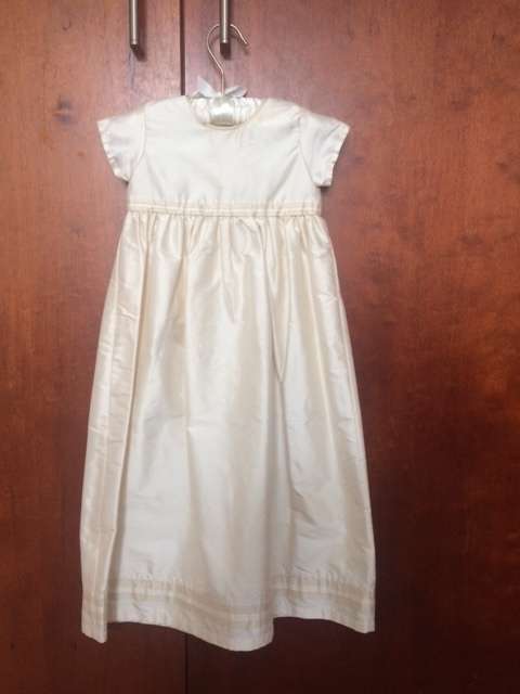 Mothercare 100% silk christening gown with matching slippers