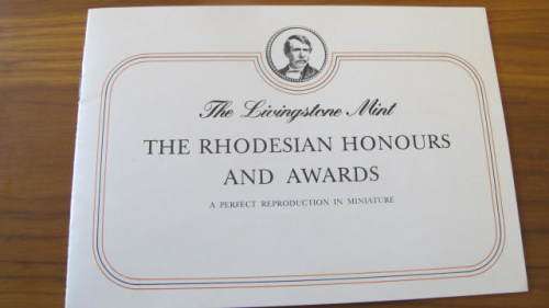 RHODESIA - LIVINGSTONE MINT SET OF 45 MINIATURE MEDALS HONOURS AND AWARDS IN WOODEN BOX # 122