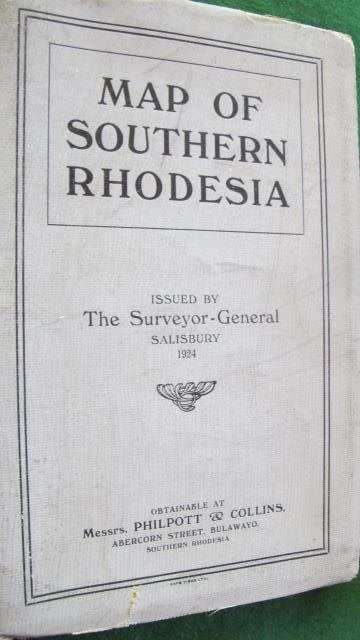 RHODESIA - 1924 - MAP OF SOUTHERN RHODESIA - ISSUED BY SURVEYOR GENERAL - SCARCE