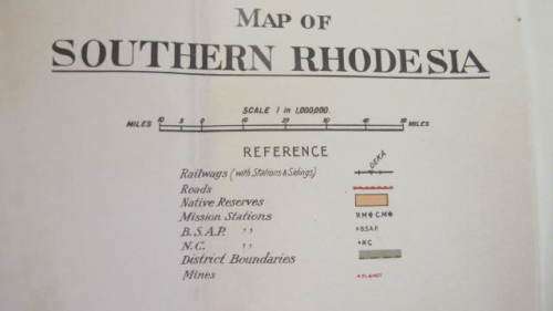 RHODESIA - 1924 - MAP OF SOUTHERN RHODESIA - ISSUED BY SURVEYOR GENERAL - SCARCE