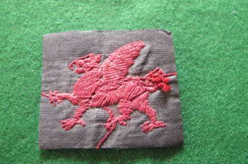BRITAIN -  FORMATION BADGES OF WWII AND LATER - SOUTH WALES DISTRICT PATCH