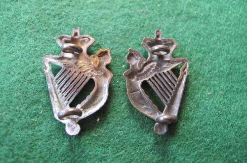 GREAT BRITAIN - 5TH ROYAL IRISH LANCERS PAIR COLLAR BADGES - QVC