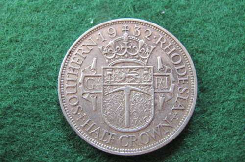 SOUTHERN RHODESIA  - 1932 HALF CROWN -,925 SILVER