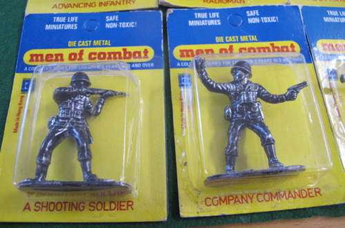 MODEL FIGURES - CARD ENCASED - MEN OF COMBAT - 6 DIFFERENT SOLDIERS