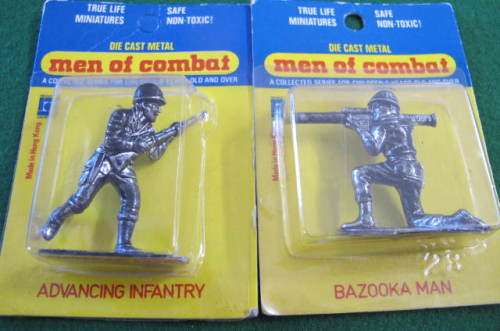 MODEL FIGURES - CARD ENCASED - MEN OF COMBAT - 6 DIFFERENT SOLDIERS