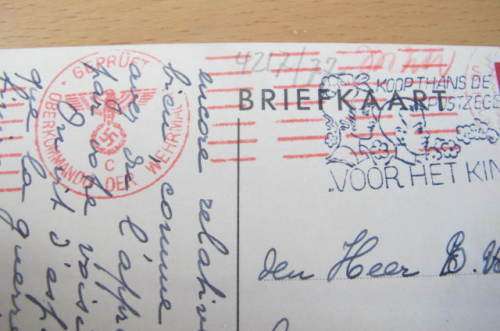 GERMANY -  WWII -  POSTCARD FROM NETHERLANDS TO BELGIUM CENSORED BY GERMANS