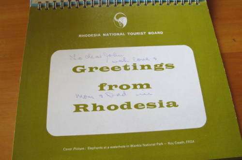 RHODESIA -GREETINGS FROM RHODESIA 1974 STAND UP DESK CALENDAR - GREAT FOR 50TH IN 2024