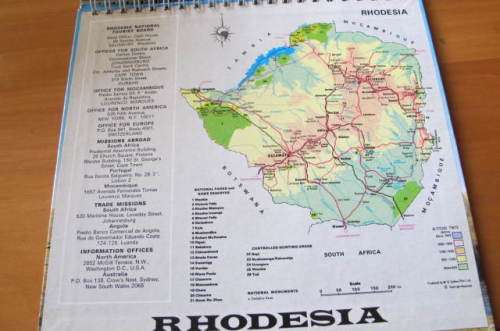 RHODESIA -GREETINGS FROM RHODESIA 1974 STAND UP DESK CALENDAR - GREAT FOR 50TH IN 2024