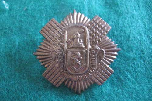 SOUTH AFRICA - CAPE TOWN HIGHLANDERS CAP BADGE