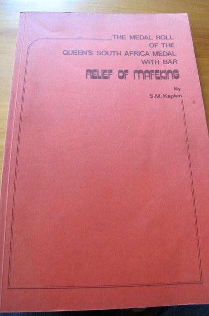 SOUTH AFRICA  --THE MEDAL ROLL BOOK - Q.S.A. WITH RELIEF OF MAFEKING BAR - S.M. KAPLAN