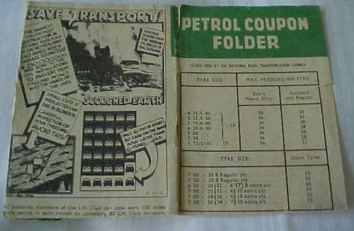 SOUTH AFRICA - WWII - PETROL RATIONINGVOUCHERS & PETROL COUPON FOLDER 1942 & 1946