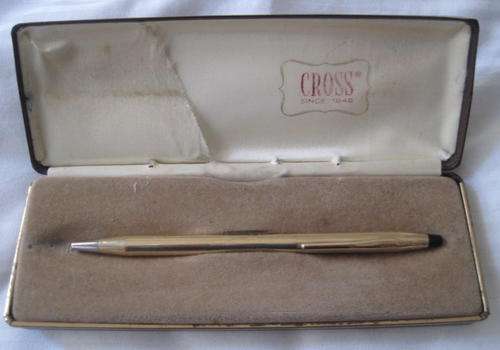 CROSS CLASSIC BALL POINT PEN IN BOX - 10 CT GOLD FILLED