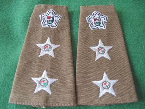 SOUTH AFRICA - BORDER WAR - PAIR COLONELS SLIP ON EMBROIDERED RANK LATTER ISSUE # 2
