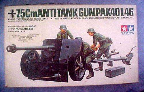 TAMIYA-GERMAN 7.5 CM ANTI TANK GUN (PAK40/L46) 1:35 MODEL KIT IN ORIGINAL BOX