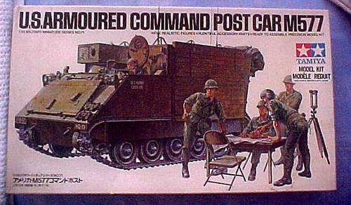 TAMIYA-U.S. ARMOURED COMMAND POST CAR M 577 1:35 MODEL KIT IN ORIGINAL BOX