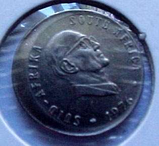 SOUTH AFRICA 5 CENTS 1976 BADLY STRUCK COIN RIM BENT