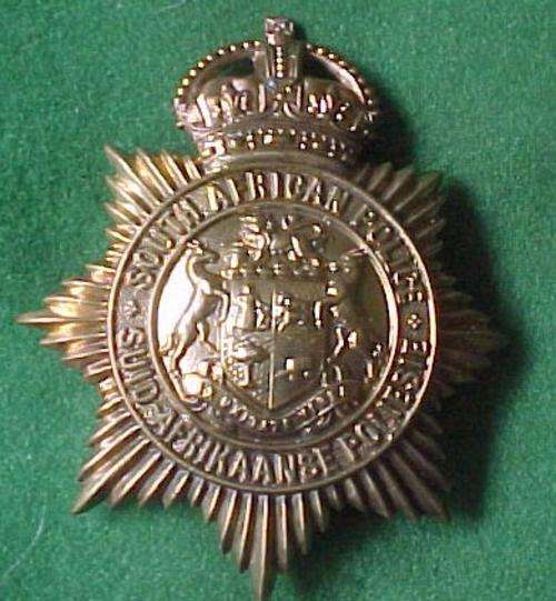 SOUTH AFRICA POLICE-LARGE HELMET PLATE IN USE 1926-1931 OWEN # 1900