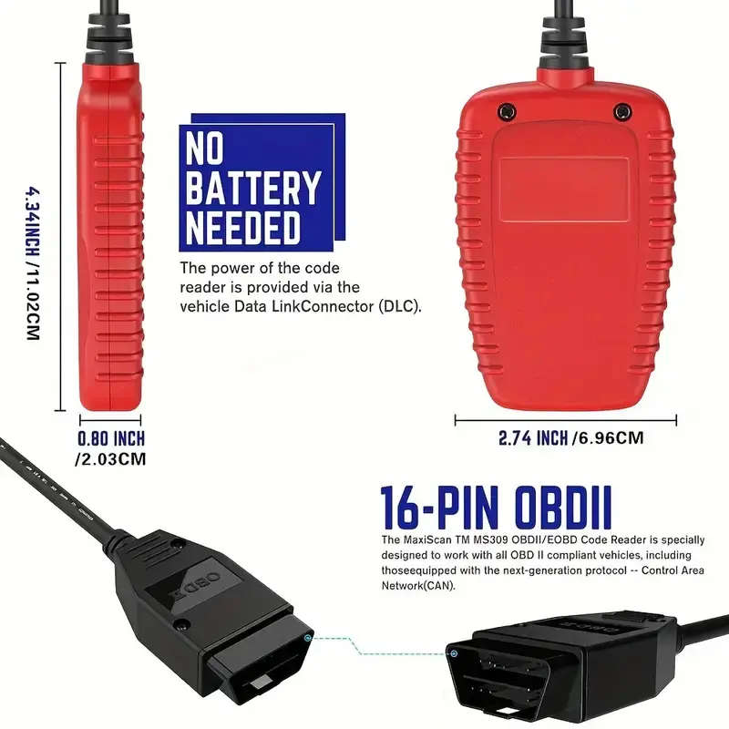MS309 Classic Enhanced Universal OBD2 Scanner Car Engine Fault Code Reader