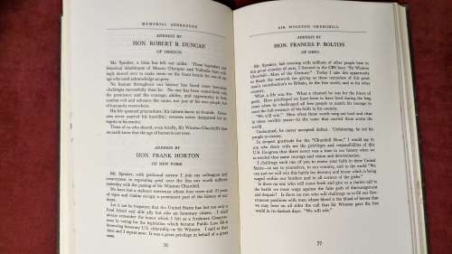 Sir Winston Churchill - Memorial Addresses And Tributes (SIGNED BY Jack Flynt, U.S. Congress)