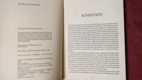 The Search For The `Manchurian Candidate` (SCARCE SIGNED COPY)