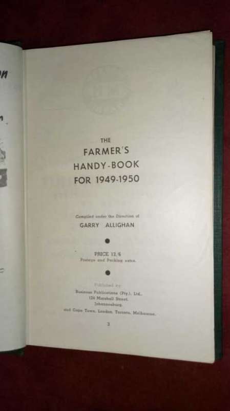 The Farmer's Handy Book For 1949-1950: Die Boek Vir Die Boer
