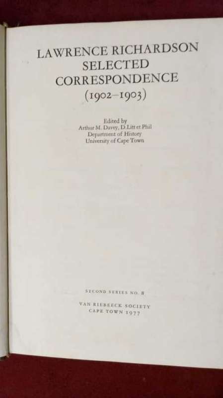 Lawrence Richardson Selected Correspondence (1902-1903)