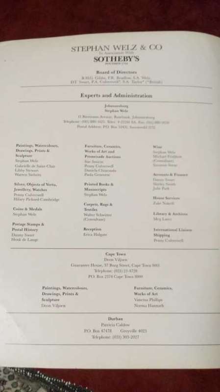 Sotheby's Johannesburg April 1990