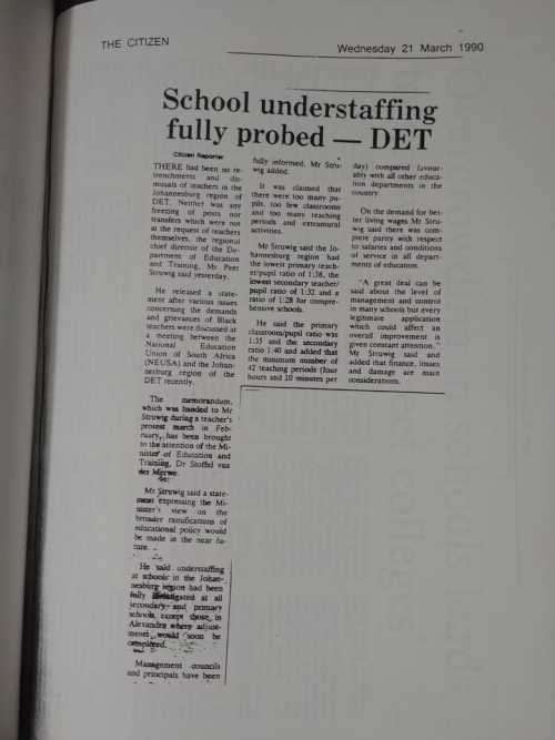 Black Schools Crisis In South Africa: A Collection Of Newspaper Articles (1989-1993)