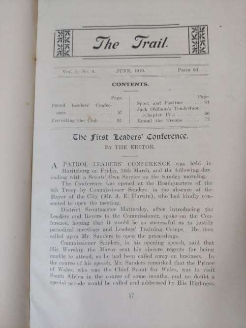 The Trail - The Official Organ of the Natal Scout Council - Vols. 1 and 2